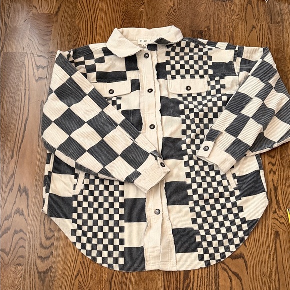 BiBi Checkerboard Shacket in Black & Cream medium - Picture 8 of 13